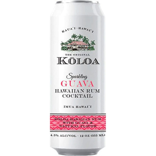Koloa Sparkling Guava Hawaiian Rum Cocktail Ready-To-Drink 4-Pack 12oz Cans