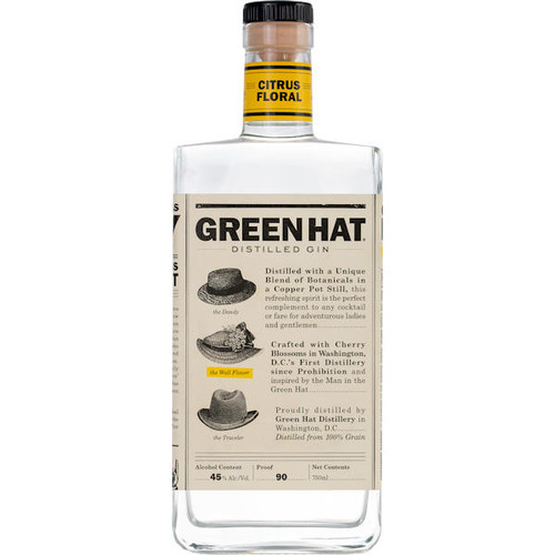 Green Hat Citrus Floral Gin 750ml