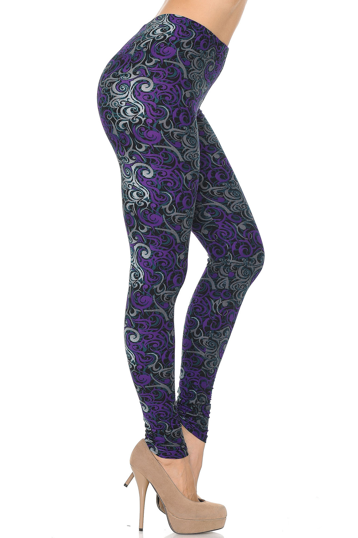 Wholesale Buttery Smooth Purple Tangled Swirl Leggings | Leggings ...