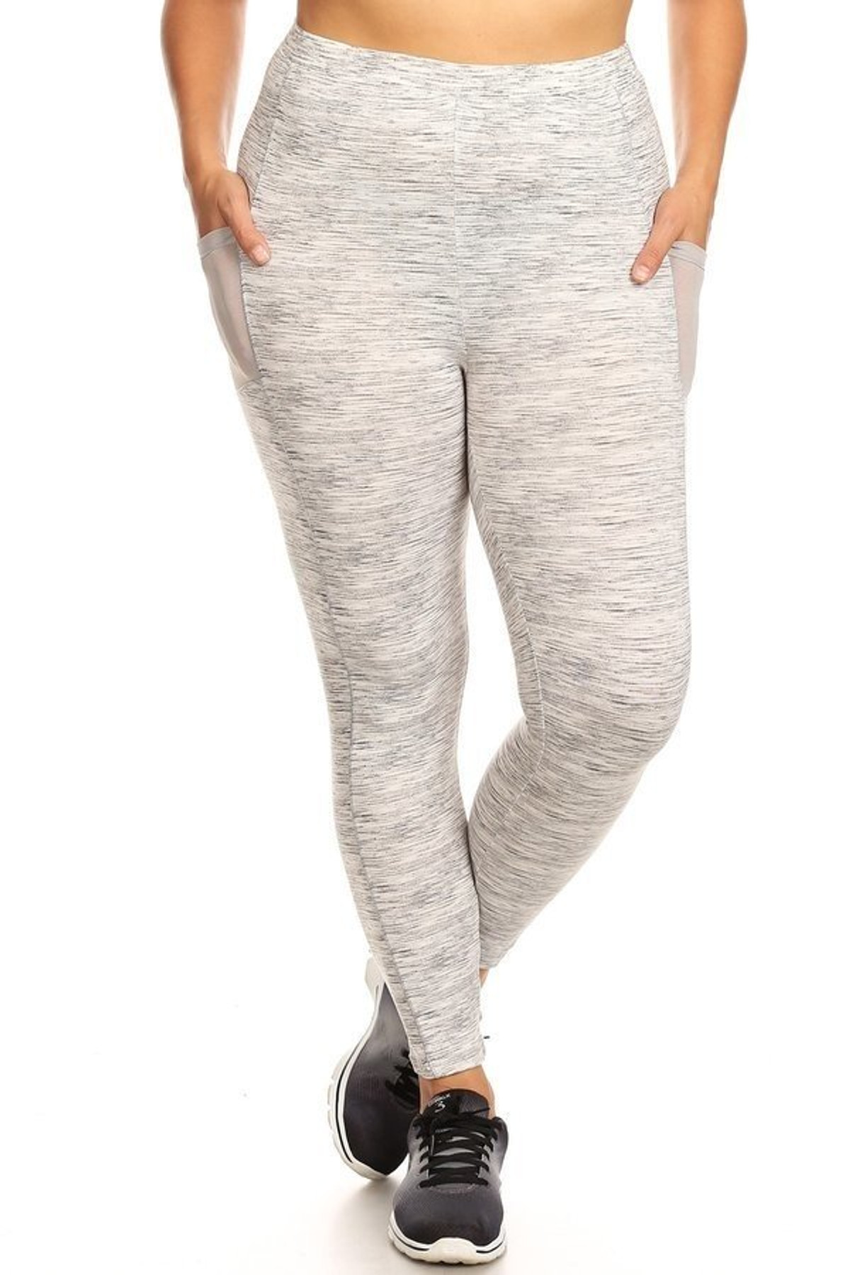 Buttery Soft Sport Basic Plus Size Leggings with Side Pockets ...
