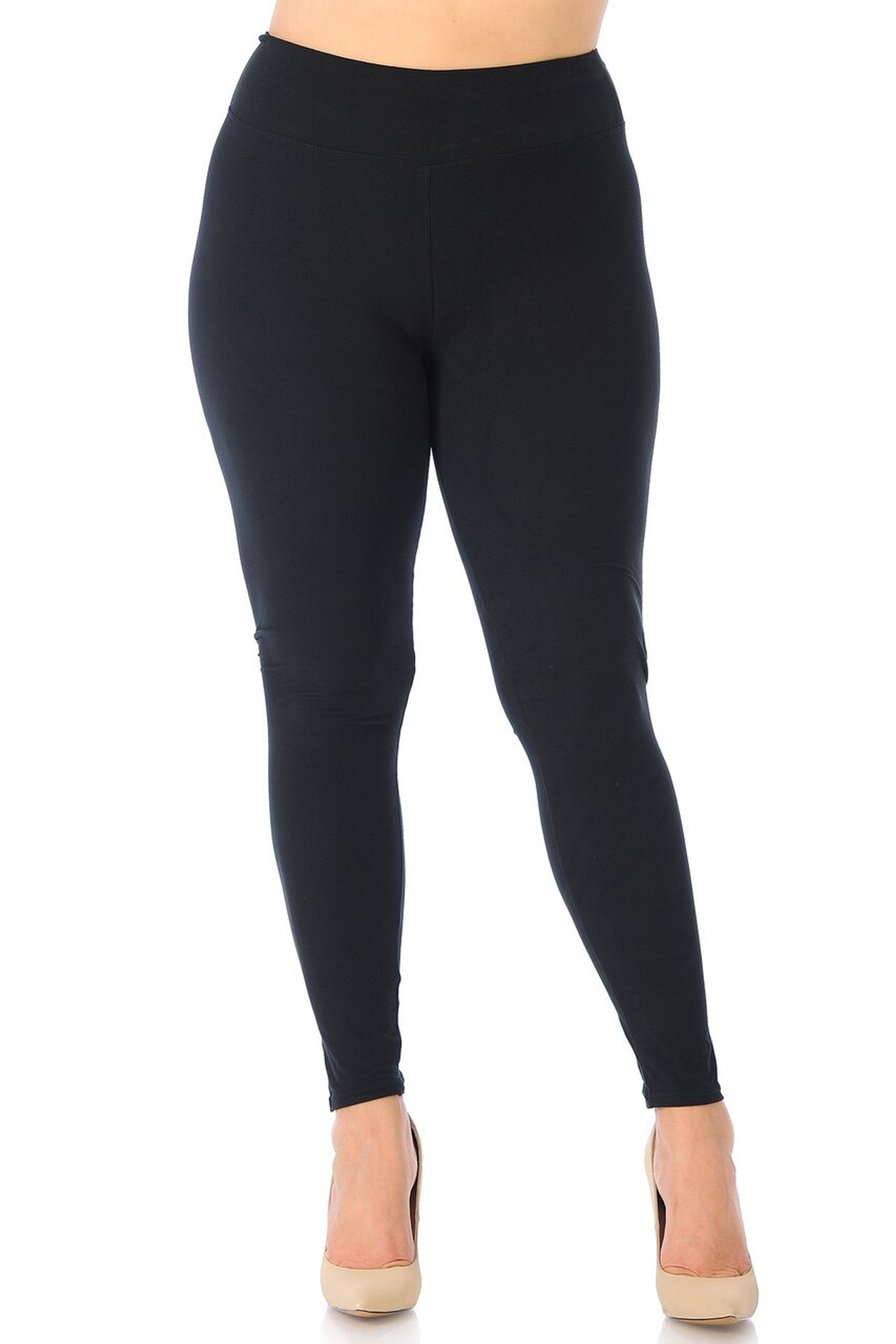 Wholesale Buttery Soft High Waisted Plus Size Basic Solid Leggings - 3 ...