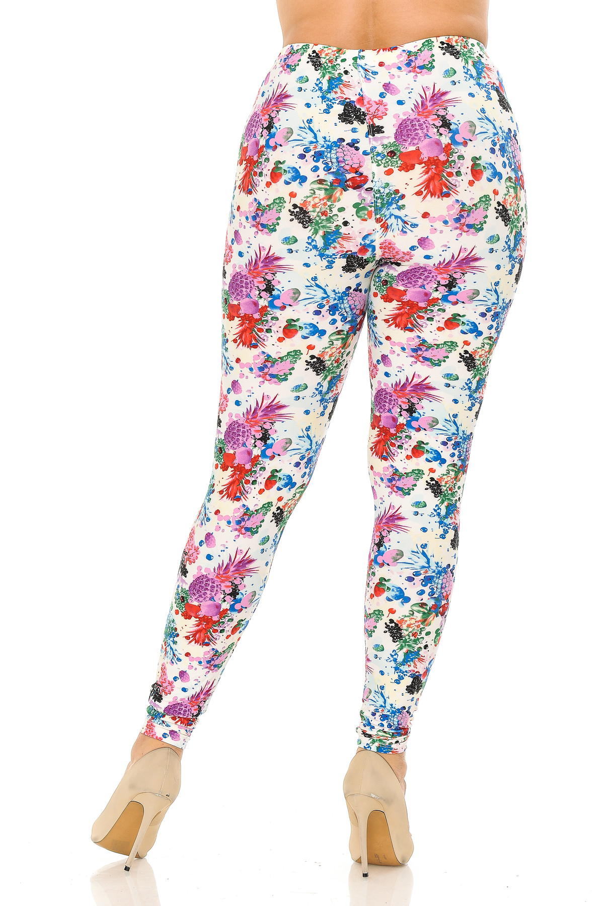 Wholesale Buttery Soft Ivory Fruit Bunch Plus Size Leggings | Leggings ...