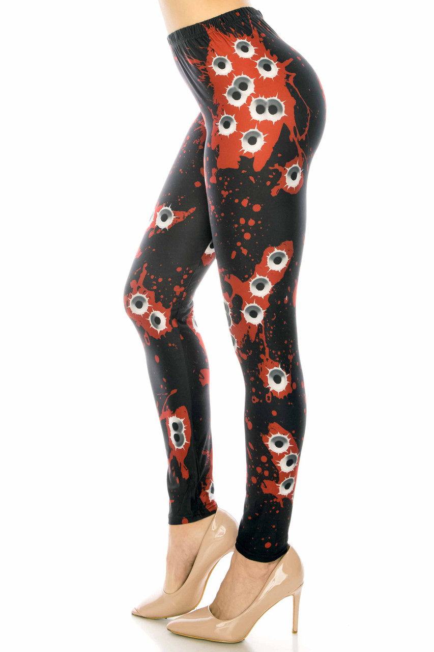 Stylish and Comfortable Blue Bullet Hole Leggings