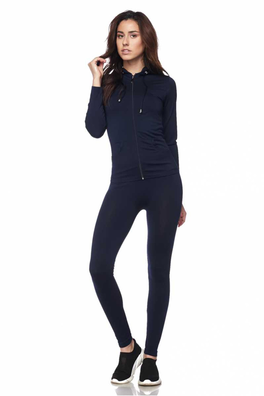 Wholesale Premium Full Zipper Hoodie Jacket and Legging Set