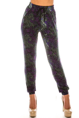 Wholesale Buttery Smooth Purple Tangled Swirl Joggers