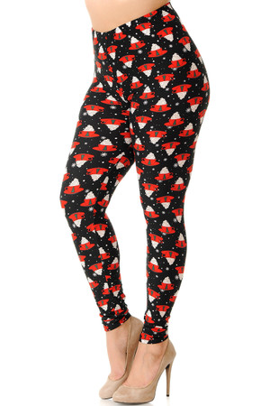 Wholesale Buttery Smooth Mocha Cappuccino Christmas Coffee Extra Plus Size Leggings - 3X-5X