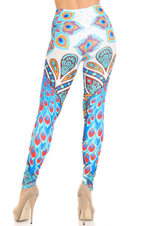 Wholesale Creamy Soft Pristine Peacock Leggings - By USA Fashion™