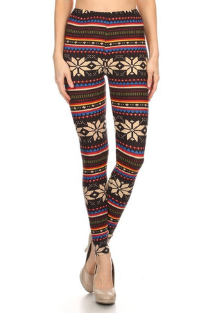 Wholesale Buttery Smooth Merry Snowflake Plus Size Leggings