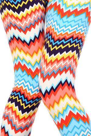 Wholesale Buttery Smooth Colorful Chevron Surprise Leggings
