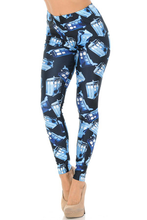 Wholesale Graphic British Police Call Box Leggings