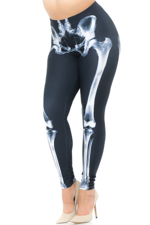 Wholesale Creamy Soft X-Ray Skeleton Bones Extra Plus Size Leggings - USA Fashion™