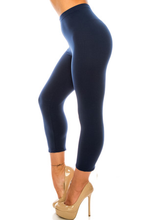 Wholesale Buttery Smooth Basic Solid Plus Size Capris - USA Fashion