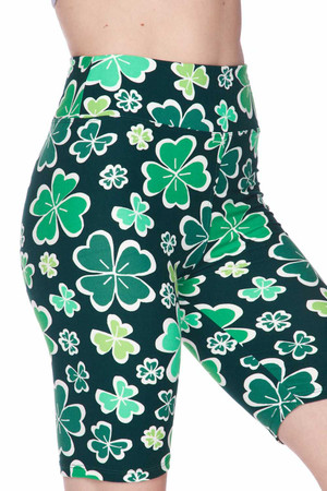 Wholesale Buttery Smooth Green Irish Clover Plus Size Shorts - 3 Inch