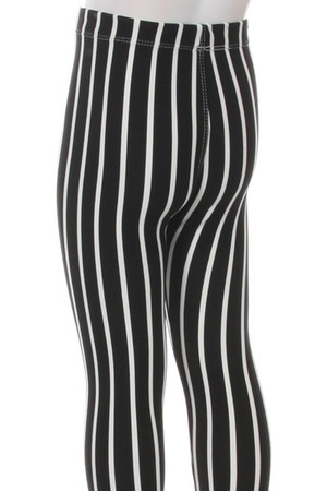 Wholesale Buttery Soft Black Pinstripe Kids Leggings