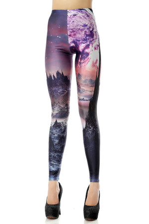 Front side image of Wholesale Premium Graphic New World Horizon Leggings