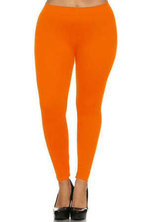 Wholesale Full Length Neon Nylon Spandex Plus Size Leggings