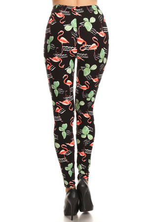 Wholesale Buttery Smooth Fabulous Flamingo Plus Size Leggings - 3X-5X