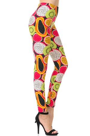 Wholesale Buttery Smooth Colorful Tropical Fruit Leggings
