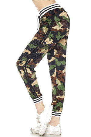 Wholesale Premium Street Ready Perforated Camouflage Joggers