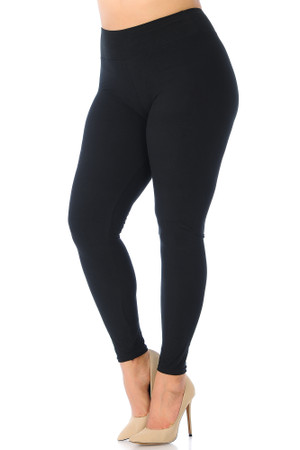 Wholesale Buttery Smooth Basic Solid High Waisted Plus Size Leggings - 3X-5X - New Mix