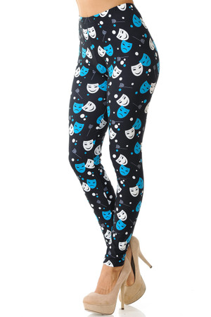 Wholesale Creamy Soft Comedy Tragedy Mask Leggings