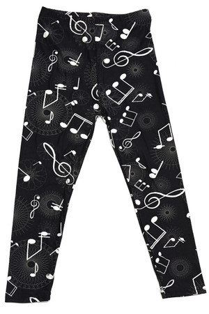 Wholesale Buttery Soft Musical Note Geometry Kids Leggings