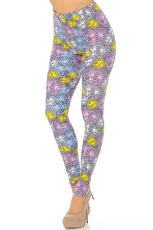 Wholesale Buttery Smooth Geometric Spindles Plus Size Leggings