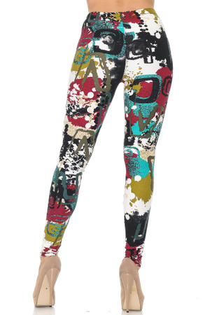Wholesale Buttery Smooth Summer Picasso High Waisted Plus Size Leggings - 3X - 5X