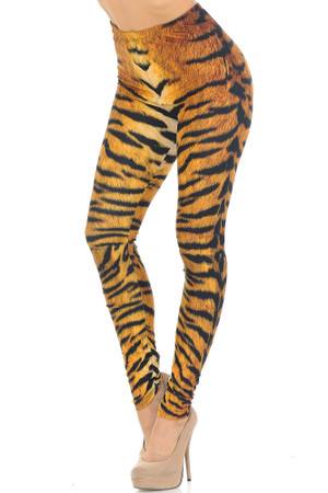 Wholesale Creamy Soft Tiger Print Extra Small Leggings - USA Fashion™