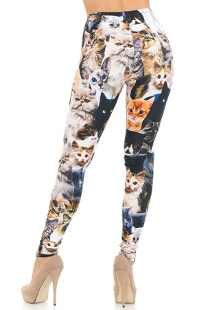 Wholesale Creamy Soft Cat Collage Extra Small Leggings - USA Fashion™