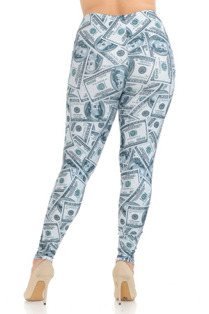 Wholesale Creamy Soft Raining Money Plus Size Leggings - USA Fashion™