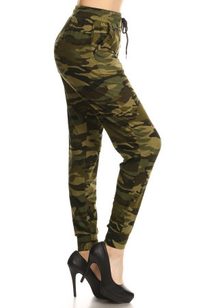 Wholesale Buttery Smooth Olive Camouflage Joggers - EEVEE