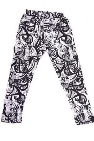 Wholesale Buttery Soft Elegant Abstract Swirly Kids Leggings