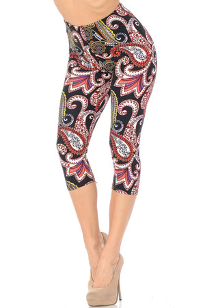 Wholesale Buttery Smooth Raspberry Paisley Capris