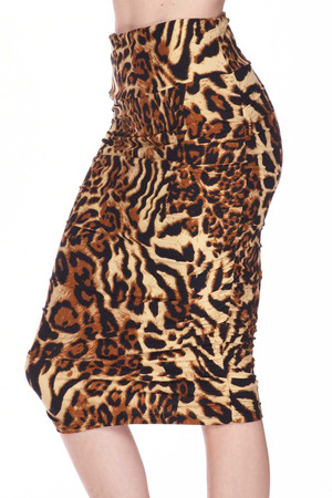 Wholesale Buttery Smooth Predator Leopard Pencil Skirt