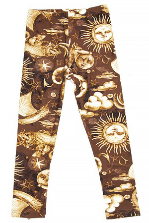 Wholesale Buttery Soft Sun Moon Stars Steampunk Kids Leggings