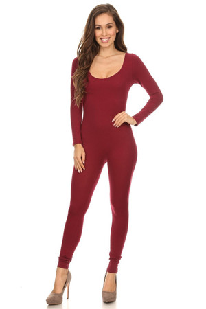 Front side image of Wholesale USA Full Long Sleeve Cotton Jumpsuit