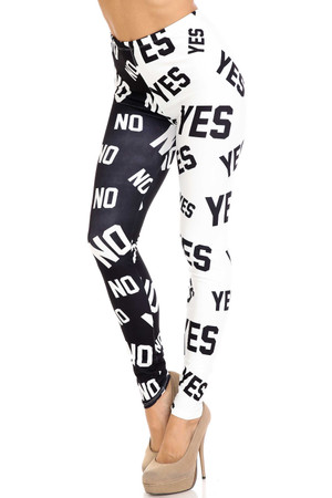 Wholesale Creamy Soft Yes and No Extra Plus Size Leggings - 3X-5X - By USA Fashion™