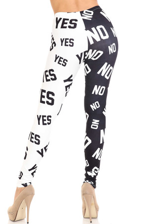 Wholesale Creamy Soft Yes and No Extra Plus Size Leggings - 3X-5X - By USA Fashion™