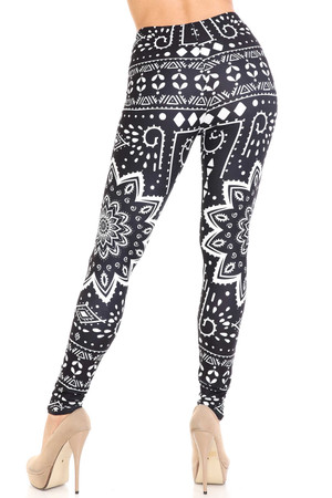 Wholesale Creamy Soft Black Tribal Mandala Leggings - By USA Fashion™