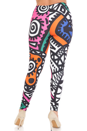 Wholesale Creamy Soft Color Tribe Plus Size Leggings - By USA Fashion™