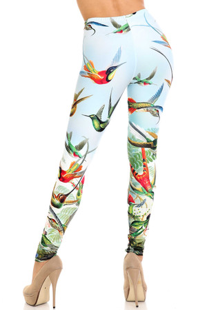 Wholesale Creamy Soft Happy Hummingbirds Extra Plus Size Leggings - 3X-5X - USA Fashion™