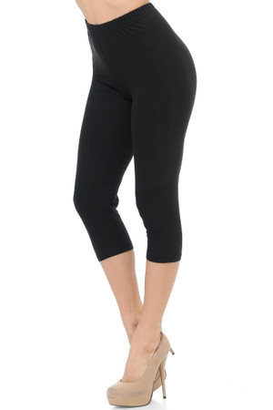 Buttery Smooth Basic Solid Extra Plus Size Leggings - 3X-5X