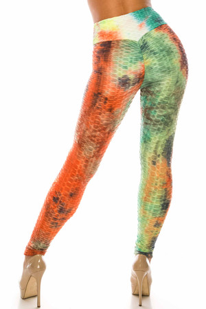 Wholesale Multi Color Bold Tie Dye Scrunch Butt Sport Leggings