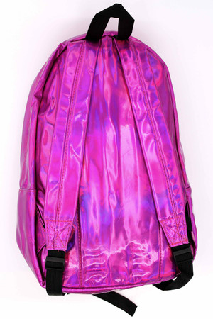 Wholesale Shiny Fuchsia Metallic Backpack
