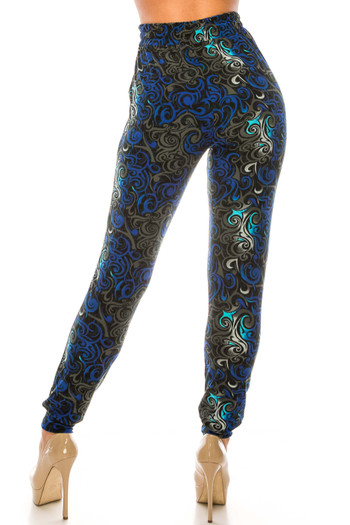 Wholesale Buttery Smooth Blue Tangled Swirl Joggers