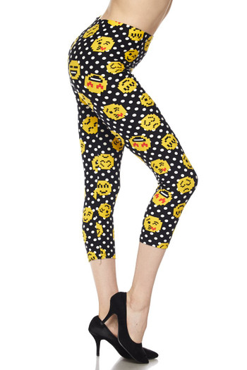 Wholesale Buttery Soft Retro Pixel Arcade Emoji Plus Size Capris