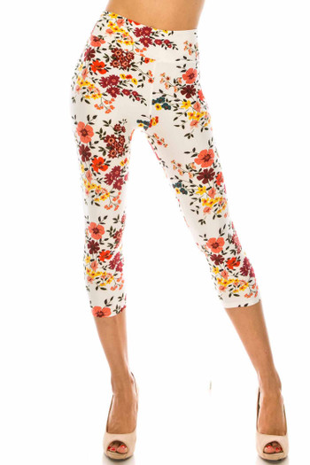 Wholesale Buttery Soft Fresh Spring Floral Capri