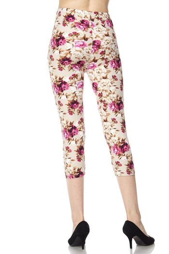 Wholesale Buttery Soft Pearly Spring Floral Capris