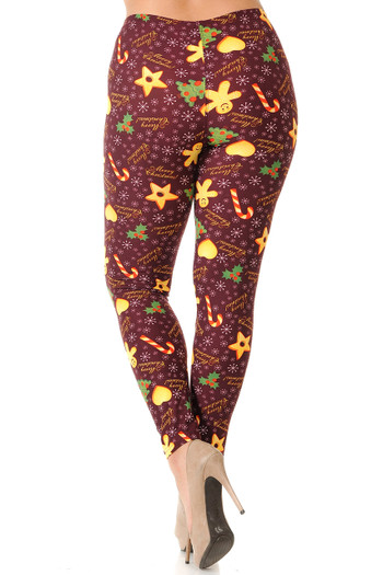 Wholesale Buttery Soft Merry Christmas Treats and Cookies Extra Plus Size Leggings - 3X-5X